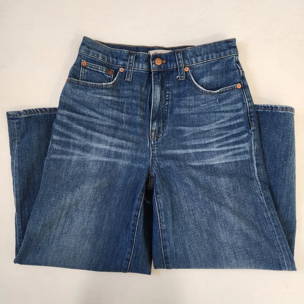 Madewell Wide Leg Crop Jeans High‎ Rise Women's Size 26 Blue Denim Stretch
